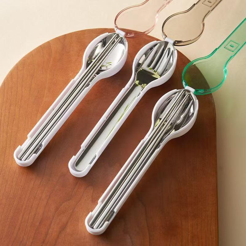 Camping Cooking Utensils - Portable Cutlery Set with Storage Box