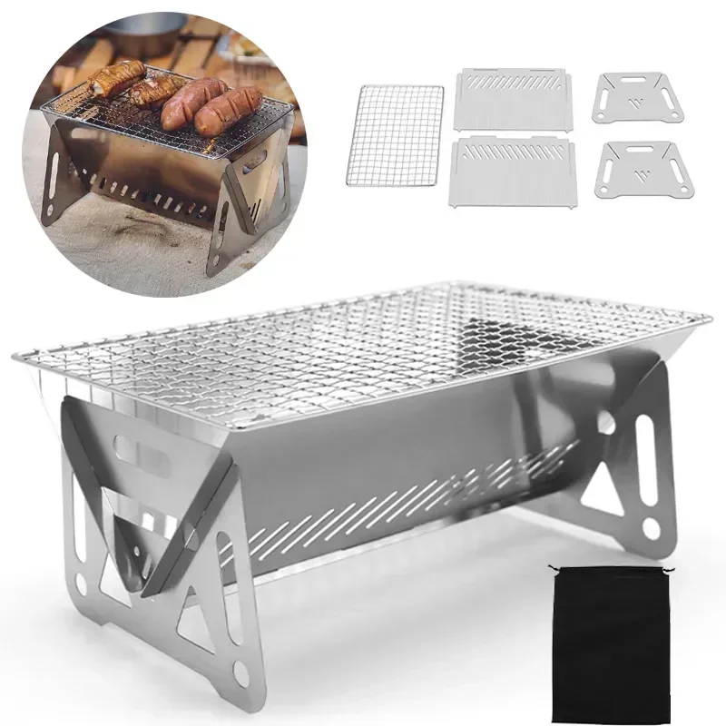 Camping Cooking Tripod - Portable Folding Barbecue Grill Heating Stoves
