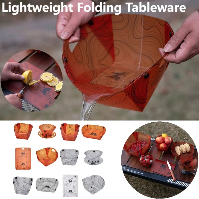 Camping Cooking Hot Plate - Foldable Camping Tableware Portable Bowl Dinner