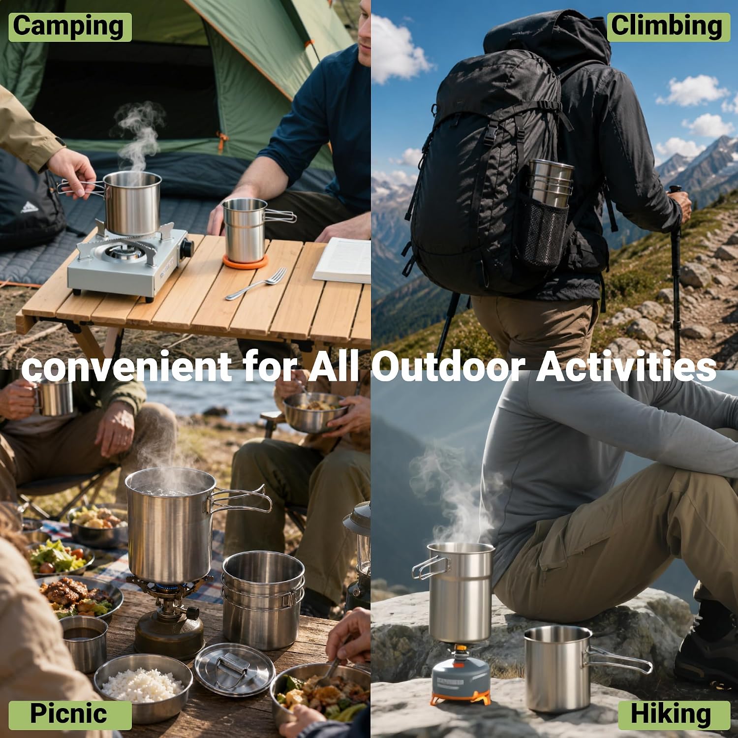 Foldable Camping Cups Mugs Cam - огляд і ціна Camping Cooking Sets
