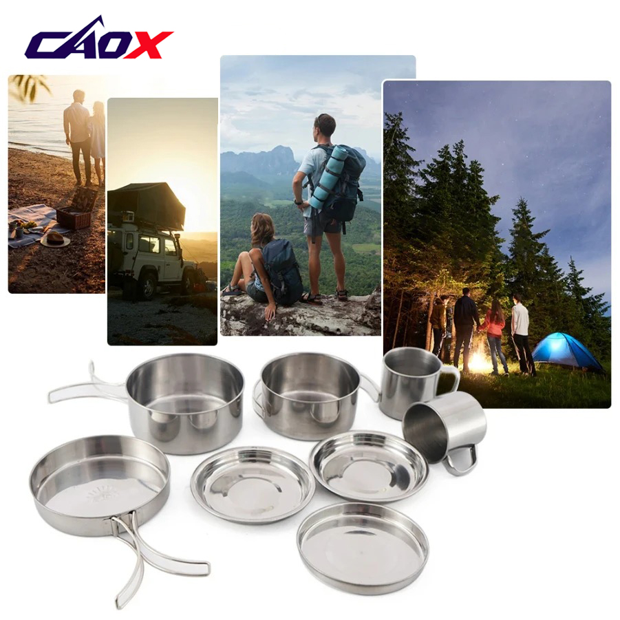 CAOX 8pcs/Set Camping Cookware - огляд і ціна Camping Cooking Hot Plate