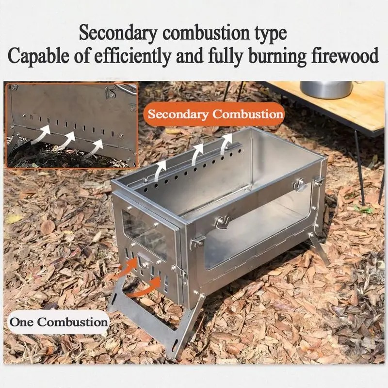 430 Stainless Steel Portable T - огляд і ціна Camping Cooking Wood Stove
