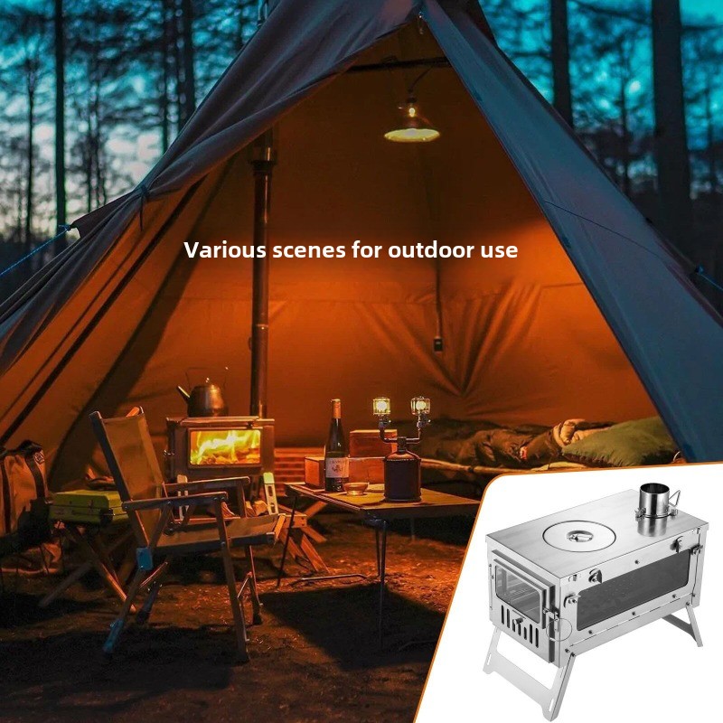 430 Stainless Steel Portable T - огляд і ціна Camping Cooking Wood Stove