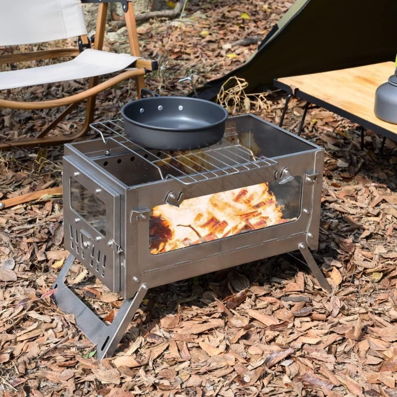 430 Stainless Steel Portable T - огляд і ціна Camping Cooking Wood Stove