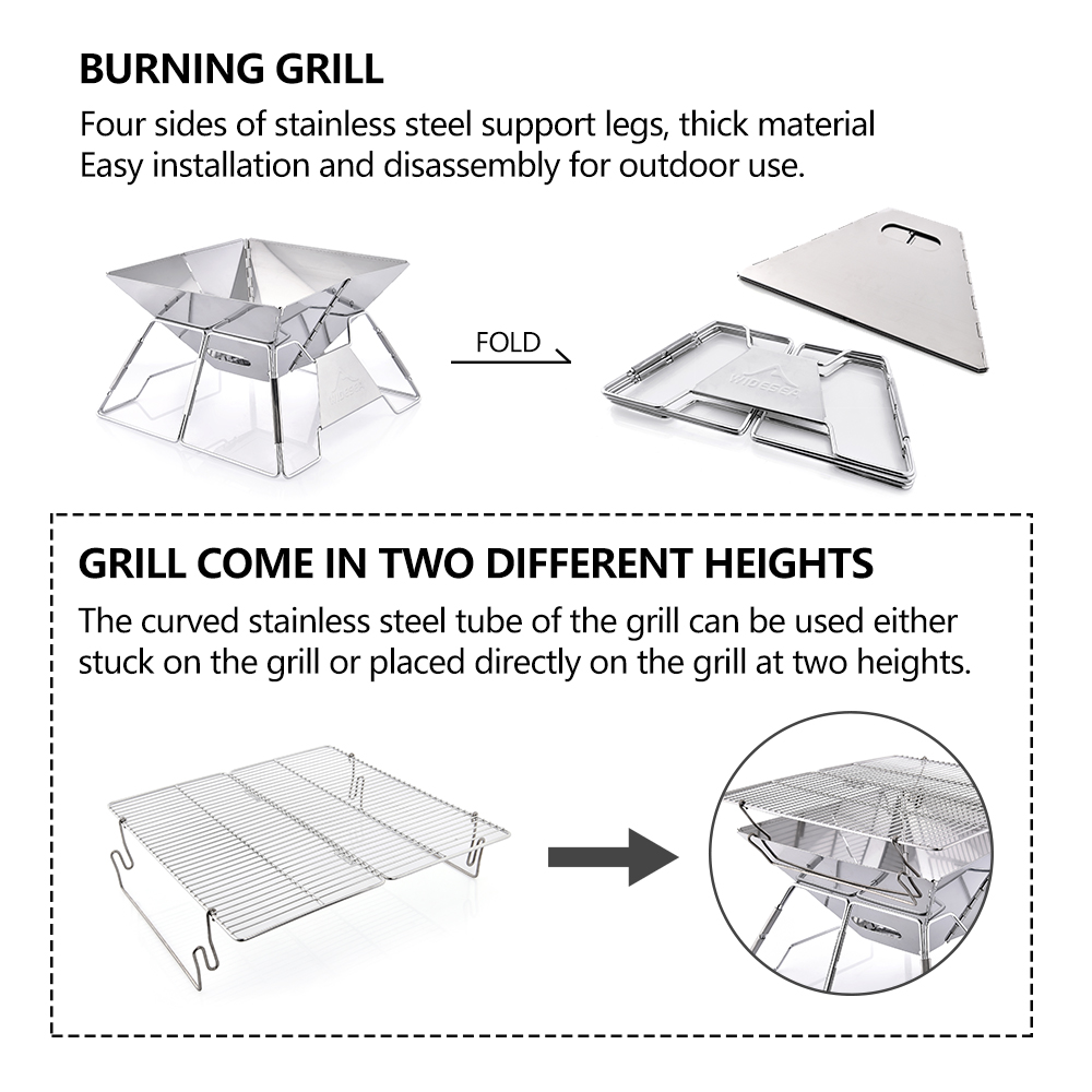 Widesea Windproof Wood-Burning - огляд і ціна Camping Cooking Fire