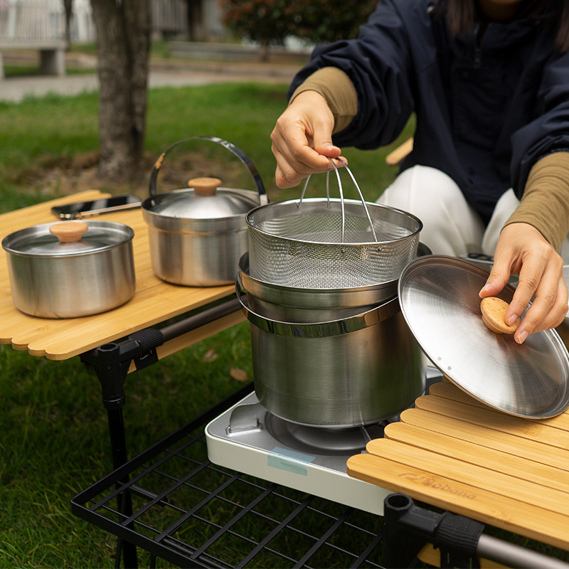 NOBANA Newest Outdoor Stainles - огляд і ціна Camping Cooking Set With Bag