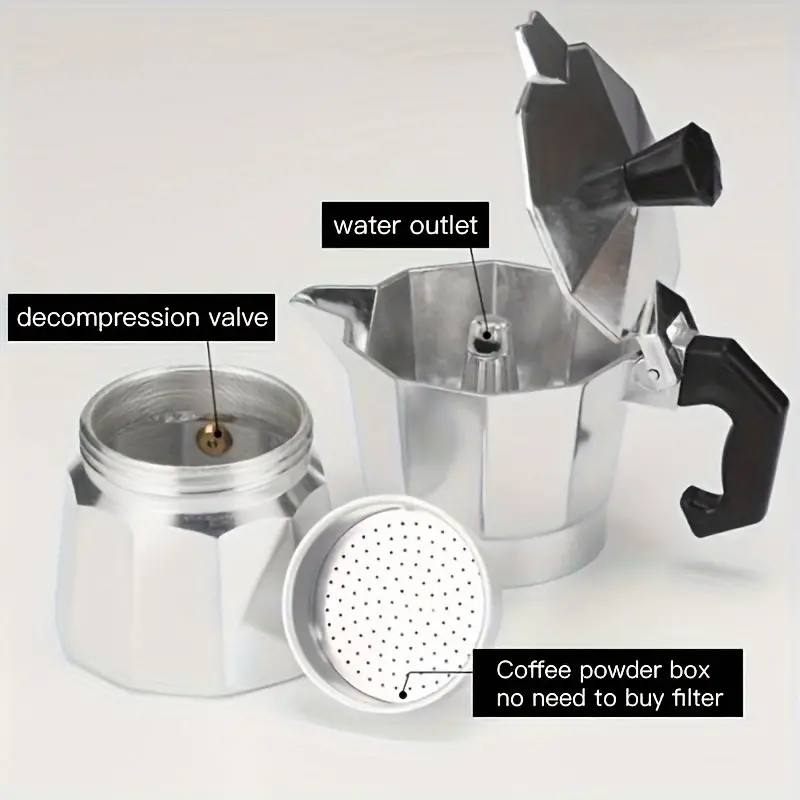 Classic Aluminum Moka Pot 50-3 - огляд і ціна Camping Cooking Utensils