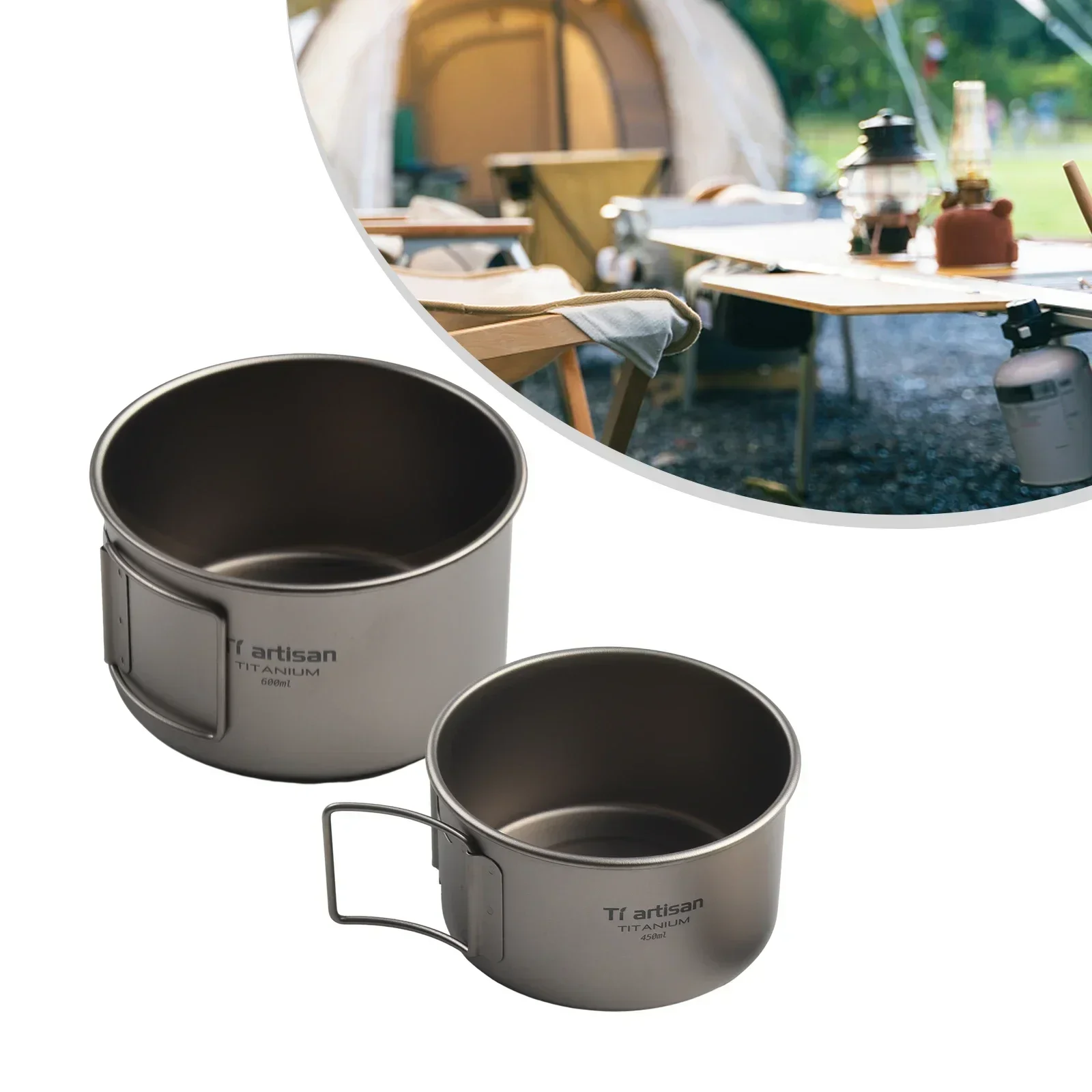 Titanium Bowl With Folding Han - огляд і ціна Camping Cooking Survival