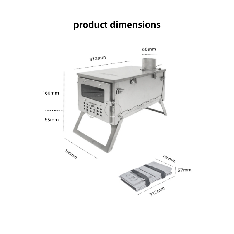 Folding Wood Stove, Stainless  - огляд і ціна Camping Cooking Wood Stove