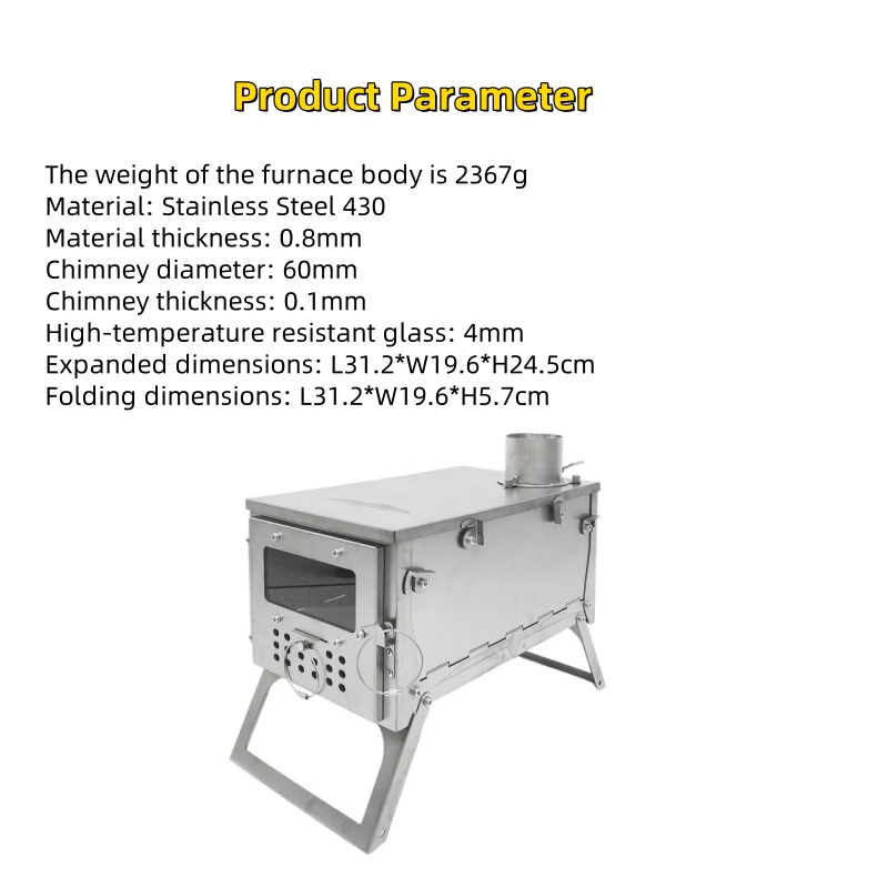 Folding Wood Stove, Stainless  - огляд і ціна Camping Cooking Wood Stove
