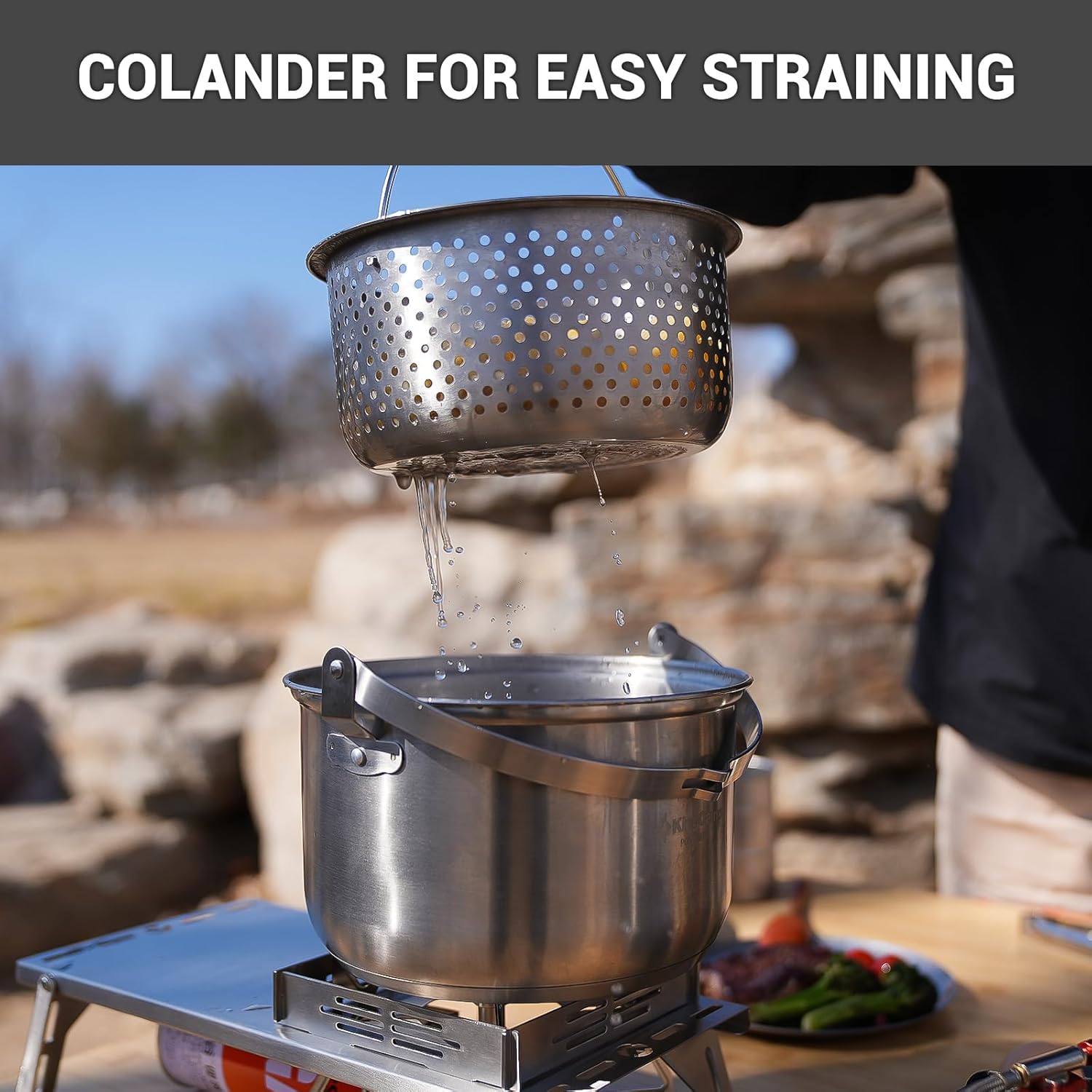 304 Stainless Steel Camping Co - огляд і ціна Camping Cooking Set With Bag